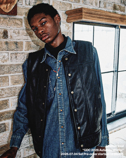 Leather Sherpa Vest(発送予定：2026年12月上旬~)