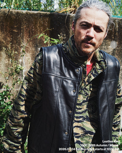 Leather Sherpa Vest(発送予定：2026年12月上旬~)