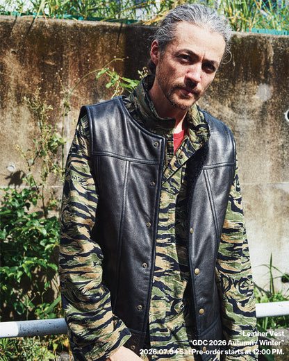 Leather Sherpa Vest(発送予定：2026年12月上旬~)
